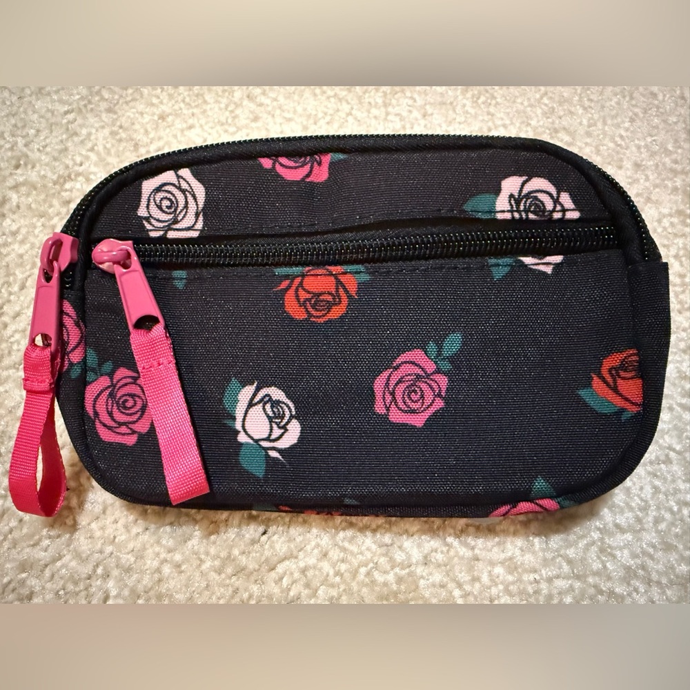 Cat & Jack Black Floral Kids Fanny Pack